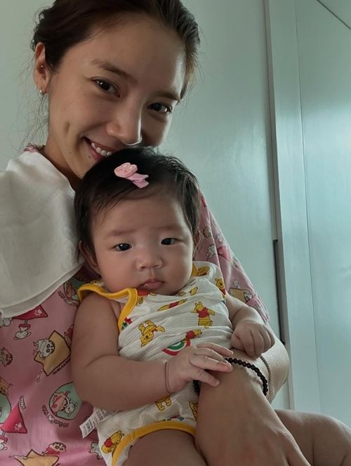 손담비가 생후 3개월 딸 해이와 함께한 일상을 공개했다. 사진=손담비 SNS
