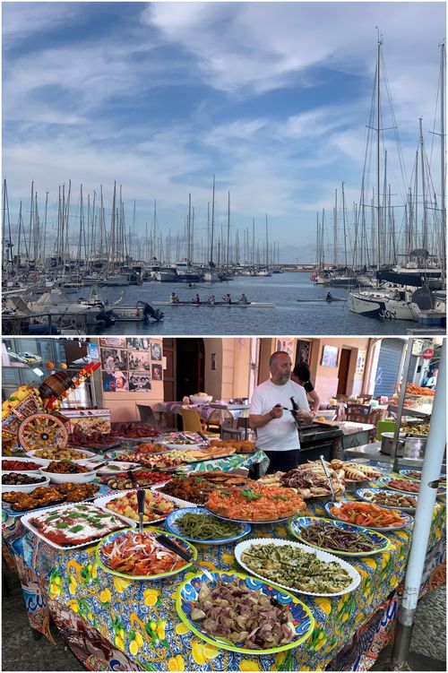 (위)팔레르모 마리나 전경 (아래)다양한 로컬음식을 맛볼 수 있는 발라로 시장