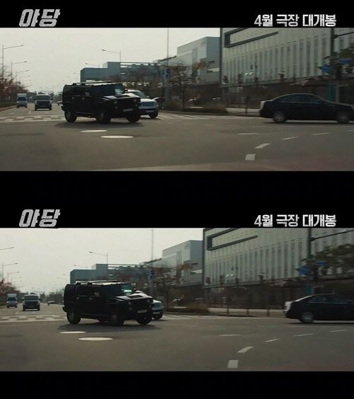 영화 ‘야당’에 등장한 허머 차량. (사진=유튜브 채널 ‘플러스엠 엔터테인먼트’ 캡쳐)