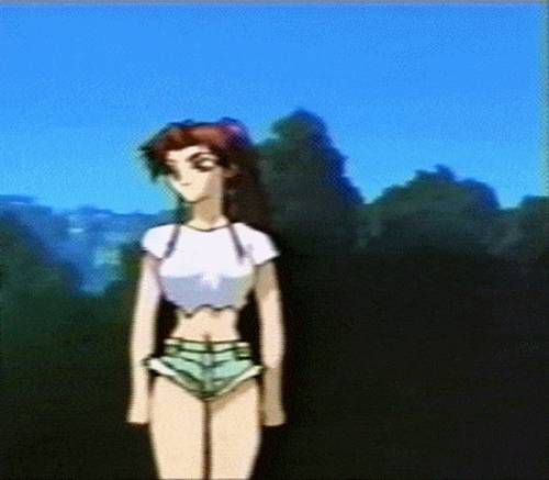 애니메이션에서의 사복 모습.