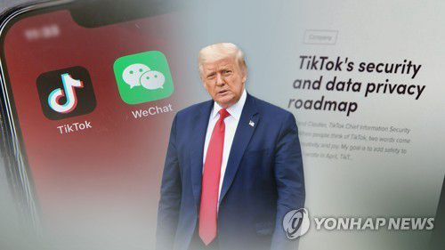 트럼프 틱톡·위챗 퇴출 행정명령 서명…미 의회도 가세 (CG)[연합뉴스TV 제공]