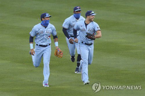 기분 좋은 토론토 선수들[AP=연합뉴스]
