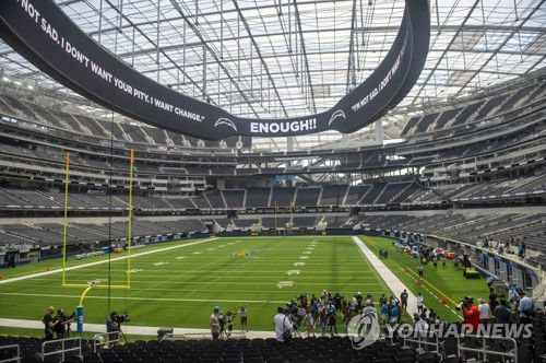 훈련이 취소된 NFL 로스앤젤레스 차저스의 홈구장[AP=연합뉴스]