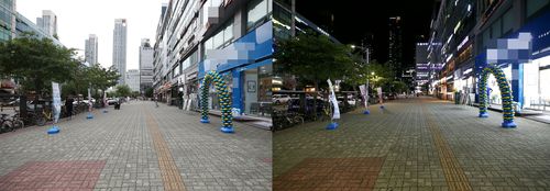 2.5단계 거리두기 이후 낮과 밤 모두 한산한 송도 상가들[촬영 김상연]