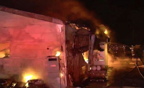 남원 김부각 공장 화재[전북소방본부 제공]