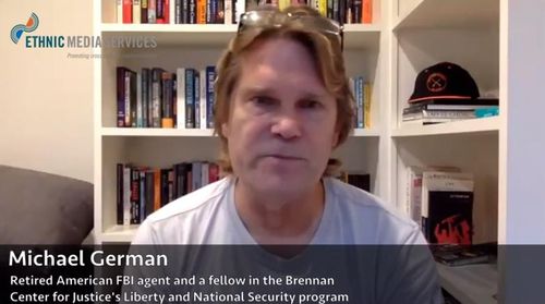 FBI 요원 출신 마이클 저먼 브레넌정의센터 연구원[EMS 주최 온라인 기자간담회 영상 캡처·재판매 및 DB 금지]