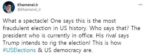 아야톨라 세예드 알리 하메네이 이란 최고지도자 트위터  [트위터 캡처]