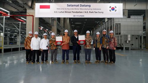 현대차 인도네시아 공장 건설 60% 진행…루훗 장관 방문[현대차 인도네시아법인 제공=연합뉴스]