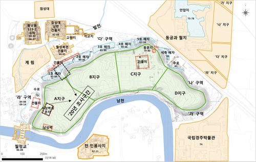 경주 월성 발굴조사 구간[국립경주문화재연구소 제공. 재판매 및 DB 금지]