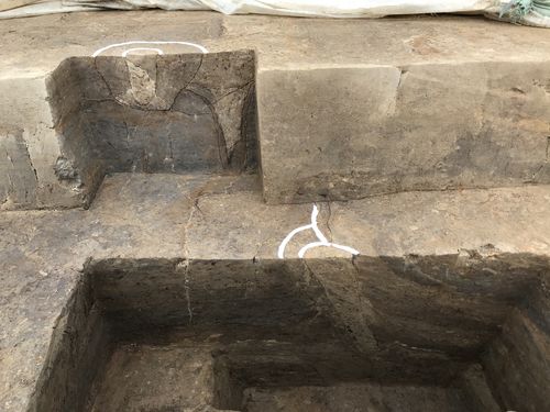 풍납토성 1토루에 박힌 나무기둥[국립강화문화재연구소 제공. 재판매 및 DB 금지]