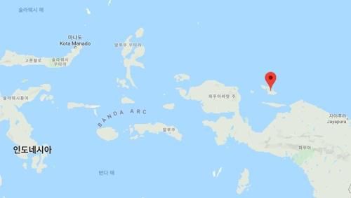 파푸아 비악섬 위치(빨간색)[구글맵]