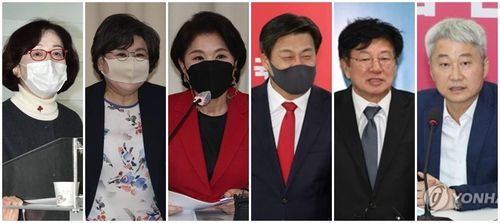 서울시장 선거에 도전하는 국민의힘 출마자들[연합뉴스 자료사진]