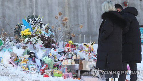 눈길 뚫고 정인이 추모하는 시민들(양평=연합뉴스) 홍기원 기자 = 7일 오후 경기도 양평군 하이패밀리 안데르센 공원묘원을 찾은 시민들이 양부모의 학대로 생후 16개월 만에 사망한 정인 양을 추모하고 있다. 2021.1.7 xanadu@yna.co.kr