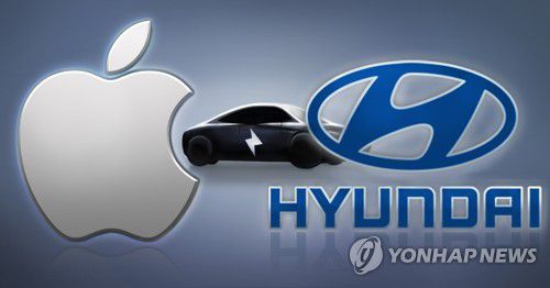 현대차 "애플과 자율주행차 협의 진행 안해"(PG)[홍소영 제작] 일러스트