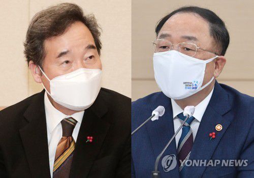 이낙연 - 홍남기[(왼쪽부터) 연합뉴스 자료사진, 기획재정부 제공. 재판매 및 DB 금지]