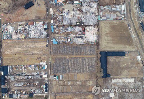 재활용사업장 인근 LH 직원 투기 의혹 토지(시흥=연합뉴스) 김도훈 기자 = LH 직원들의 광명 시흥 신도시 땅 투기 의혹이 제기된 뒤 관련 의혹을 규명하려는 정부의 움직임이 속도를 내고 있다.
    정부는 국무총리실 국무 1차장을 단장으로 하는 관계기관 합동 조사단을 구성해 본격적인 조사에 나선다. 다음 주까지 국토부와 LH 전 직원에 대한 거래내역 전수조사를 마친 뒤 지자체 유관부서 업무 담당 공무원, 지자체 소속 개발공사 임직원 전체에 대해서도 조사에 나설 것이라고 밝혔다. 
    사진은 4일 LH 직원 투기 의혹이 제기된 경기도 시흥시 과림동 재활용사업장 인근 토지. 해당 토지에는 관리가 필요 없는 묘목들이 심어져 있다. 2021.3.4 superdoo82@yna.co.kr