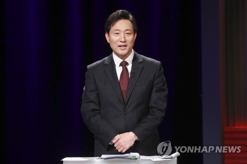 발언하는 오세훈(서울=연합뉴스) 4·7 서울시장 보궐선거 국민의힘 오세훈 후보가 29일 밤에 열린 TV토론회에서 발언하고 있다. 2021.3.29 [국회사진기자단] saba@yna.co.kr