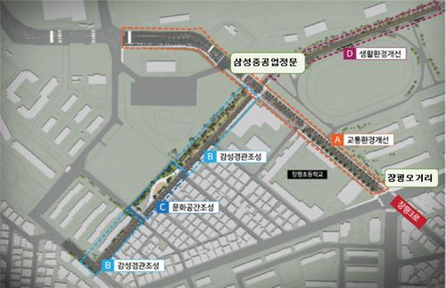 삼성중공업 거제조선소 주변 '아름다운 거리 사업' 대상지[거제시 제공. 재판매 및 DB 금지]