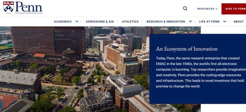 펜실베이니아대 [대학 홈페이지 캡처. 재판매 및 DB 금지]