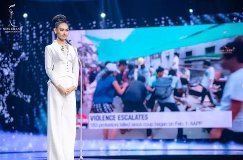 114명 죽던 날 미스 미얀마 "국제사회가 도와주세요" 눈물 연설[인스타그램 ＠hann_may·재판매 및 DB 금지]