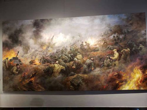 베이징 만수대창작사 미술관의 항미원조 70주년 기념 전시물(베이징=연합뉴스) 심재훈 특파원