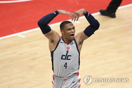 포효하는 웨스트브룩[AP=연합뉴스]