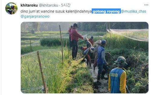 "고똥 로용 차원에서 같이 농경지 배수로 정비"[트위터 캡처·재판매 및 DB 금지]