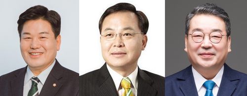 홍의락 대구경제부시장과 임대윤 전 청와대 비서관, 이승천 한국장학재단 상임감사 [연합뉴스 자료사진]