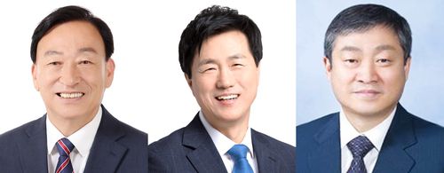 2022년 6·1 지방선거 대전시교육감 출마 예상 후보왼쪽부터 설동호 현 대전시교육감, 성광진 전 전교조대전지부장, 박백범 전 교육부 차관. [연합뉴스 자료사진]