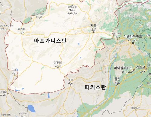 아프가니스탄과 파키스탄의 국경[구글맵]