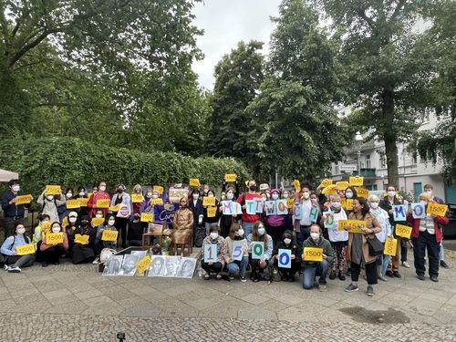 베를린 소녀상앞서 수요시위 1천500회 기념집회[촬영=이 율]