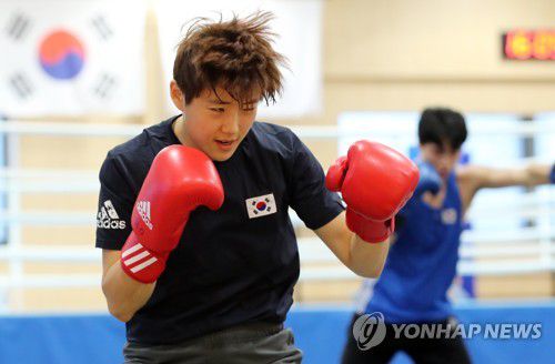 훈련하는 복싱 오연지[연합뉴스 자료사진]