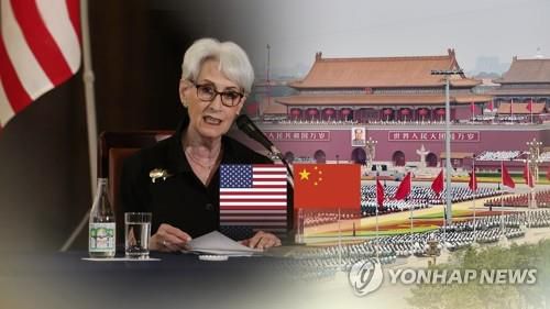 웬디 셔먼 美 국방부 부장관, 이틀간 中 방문 (CG)[연합뉴스TV 제공]