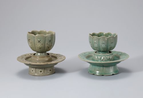 청자 상감 철백화 국화문 화형탁잔[호림박물관 제공. 재판매 및 DB 금지]