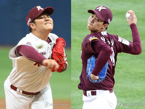 키움 한현희(왼쪽)와 안우진[연합뉴스 자료사진]