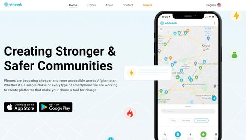 아프간 공공안전 앱 '에테사브'[에테사브 홈페이지 캡처. 재판매 및 DB 금지]