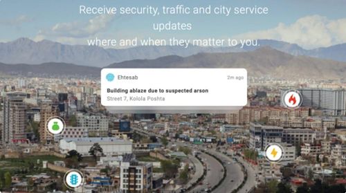 아프간 공공안전 앱 '에테사브'사라 와헤디 트위터 캡처. 재판매 및 DB 금지.