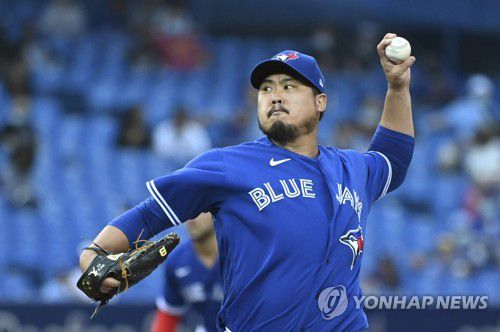 역투하는 류현진[AP=연합뉴스]