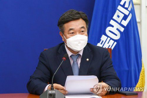 더불어민주당 윤호중 원내대표가 9월 15일 서울 여의도 국회에서 열린 최고위원회의에서 발언하고 있다. [연합뉴스 자료사진]