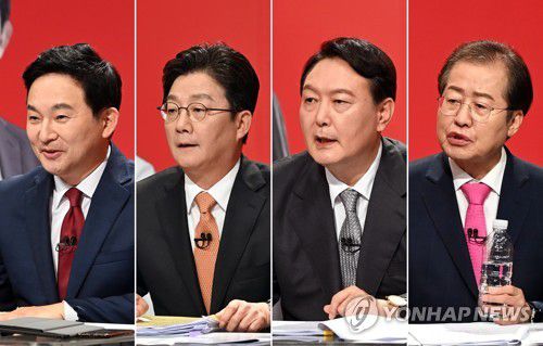 국민의힘 대선주자들 원희룡(왼쪽 사진부터), 유승민, 윤석열, 홍준표 경선 후보. [연합뉴스 자료사진]