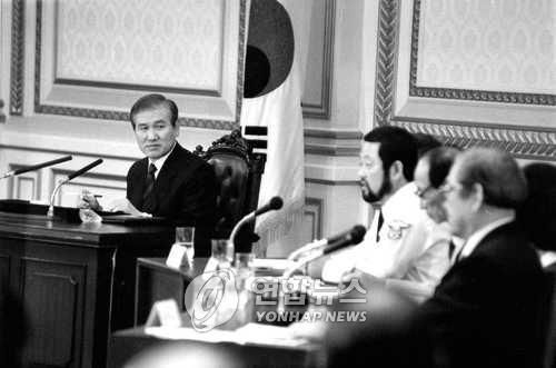 범죄와의 전쟁노태우 대통령은 1990년 10월 13일 민생치안 확립을 위한 특별선언으로 '범죄와의 전쟁'을 발표했다. [연합뉴스 자료사진]