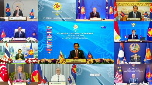 화상으로 열린 아세안-호주 정상회의[아세안 관련 정상회의 홈페이지 캡처·재판매 및 DB 금지]