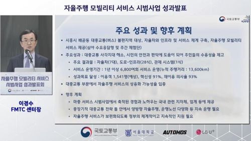 자율주행 모빌리티 서비스 시범사업 성과발표[마중 서비스 유튜브 캡처. 재판매 및 DB 금지]