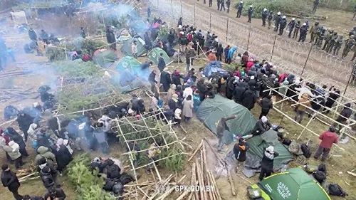 벨라루스-폴란드 국경 지역 난민[타스 연합뉴스 자료사진. 재판매 및 DB 금지]