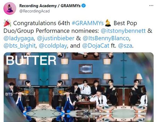 그래미 어워즈 후보 발표[트위터 캡처. 재판매 및 DB 금지 ]