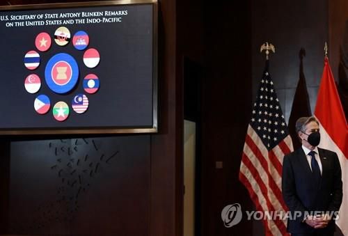 블링컨 장관, 인도네시아국립대서 '인도-태평양 전략' 강연[로이터=연합뉴스]