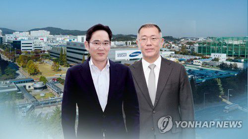 이재용 삼성 부회장, 정의선 현대차 회장 (CG)[연합뉴스TV 제공]