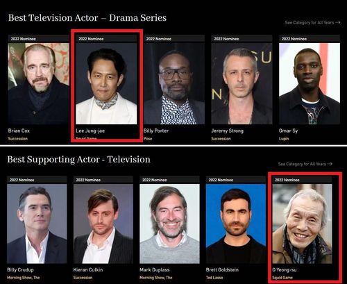 골든글로브 TV드라마 남우주연상·남우조연상 후보[골든글로브 홈페이지 캡처. 재판매 및 DB 금지]
