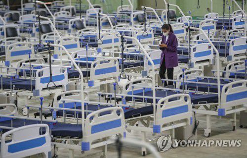 조지아 수도 트빌리시에 마련된 임시 병상  [EPA 연합뉴스 자료사진. 재판매 및 DB 금지]