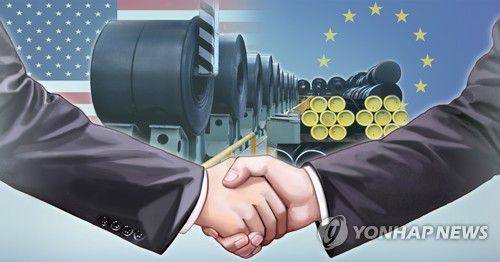 미국 - 유럽연합(EU) 철강 관세 합의 (PG)[홍소영 제작] 일러스트